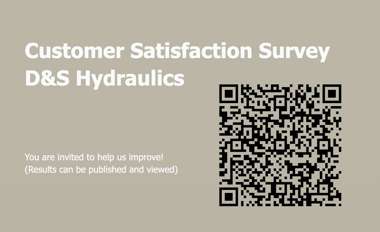 D&S Hydraulics Customer Satisfaction survey QR code